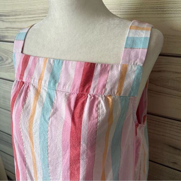 Talbots Pink Colorful Metallic Stripe Square Neck Tank Top - Picture 5 of 10